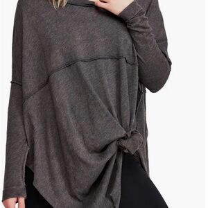 We The Free Charcoal Long Sleeve tunic Top